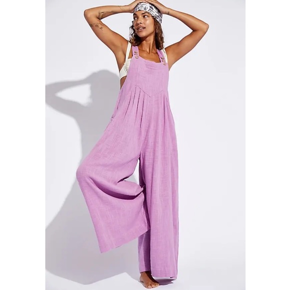 Free People Pants - Free People Sun-Drenched Overalls Wide Leg Cute Jumpsuit